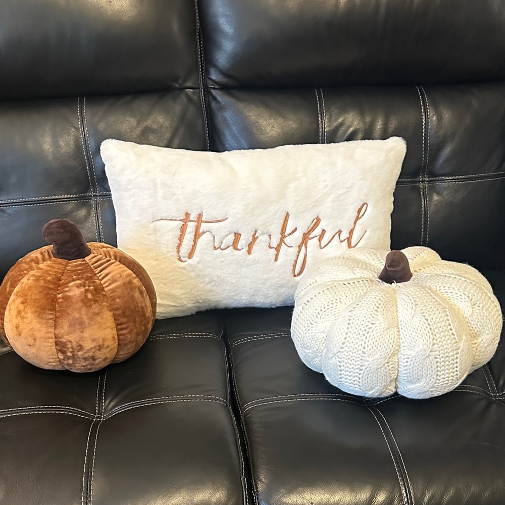 Cozy Home Holiday Pillow and Pumpkin Set